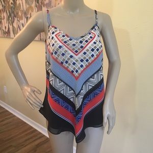 INC Geometric Tank Top Blouse Shirt